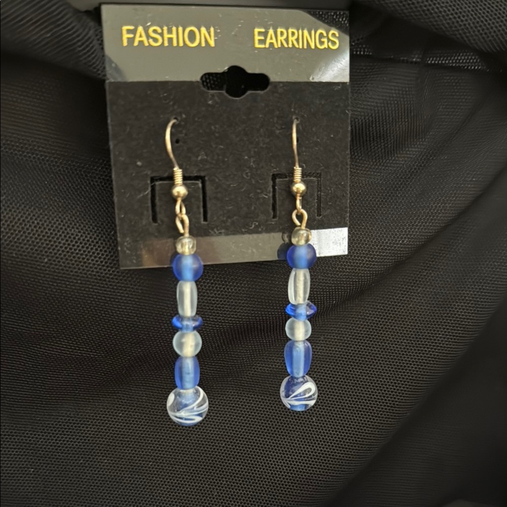 Blue and Silver Fashion Earrings